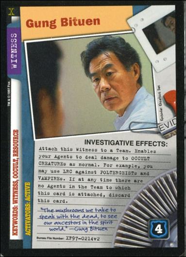 X-Files: The Truth Is Out There (Base Set) card XF97-0214v2 Gung Bituen