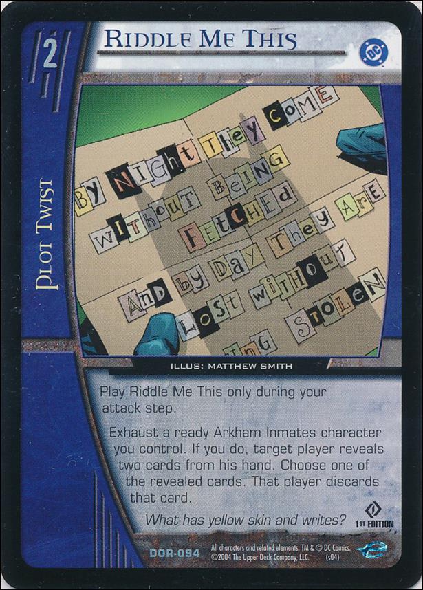 DC Origins: VS System (Base Set) card DOR-094 Riddle Me This