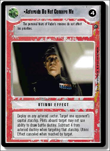 Star Wars: Dagobah Limited (Base Set) card 131 Asteroids Do Not Concern Me
