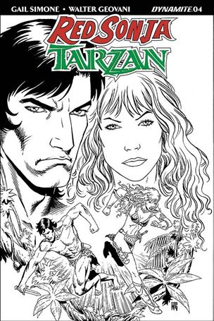 Red Sonja / Tarzan issue 4-E Walter Geovani 1:10 Black & White Cover
