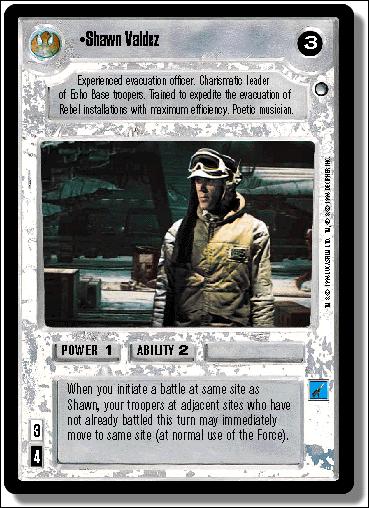 Star Wars: Hoth Limited (Base Set) card 101 Shawn Valdez