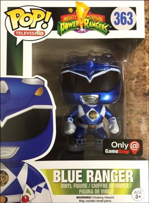 POP! Television figure 363-B Blue Ranger (Metallic) GameStop