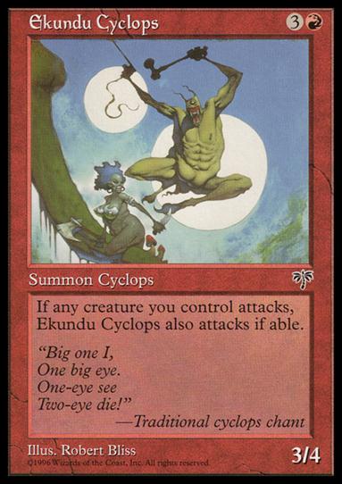 Magic the Gathering: Mirage (Base Set) card 171 Ekundu Cyclops