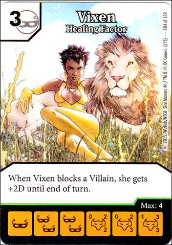 DC Comics Dice Masters Justice League  card 102 Vixen - Healing Factor