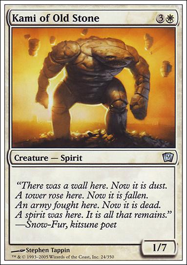 Magic the Gathering: 9th Edition (Base Set) card 24 Kami of Old Stone