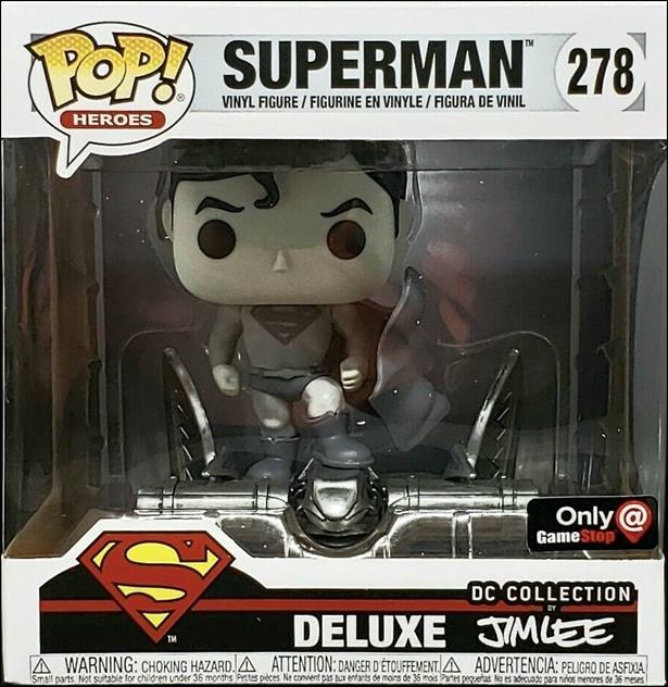 POP! Heroes figure 278-B Superman (B&W) Jim Lee Collection GameStop