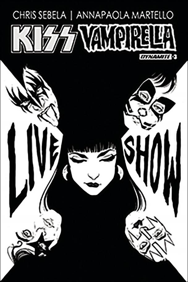 KISS / Vampirella issue 3-E Carli Ihde Black and White 1:10 Cover