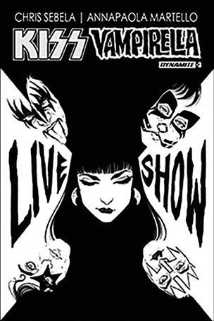 KISS / Vampirella issue 3-E Carli Ihde Black and White 1:10 Cover
