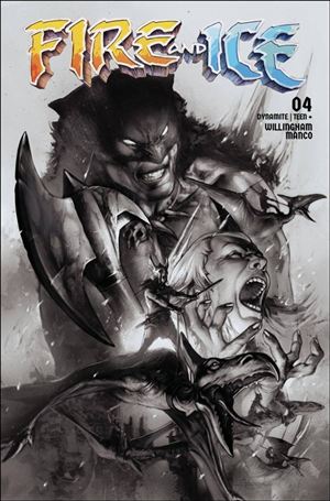 Fire and Ice issue 4.00-E Leonardo Manco B&W 1:10 Cover