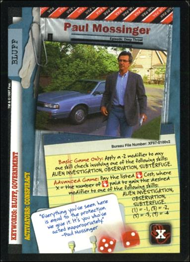 X-Files: The Truth Is Out There (Base Set) card XF97-0100v2 Paul Mossinger