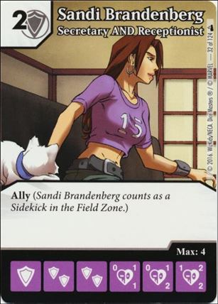 Marvel Dice Masters Deadpool card 32 Sandi Brandenburg: Secretary and Receptionist 