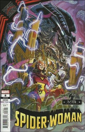 Spider-Woman (2020) issue 8-C Javi Garron Marvel vs Alien Cover