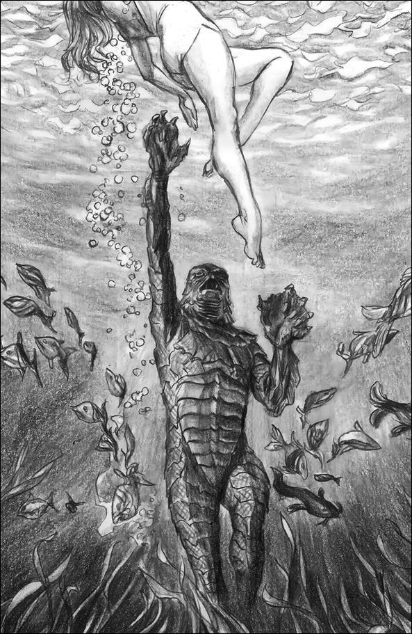 Universal Monsters: Creature From The Black Lagoon Lives! issue 1-G Alex Ross 1:100 Sketch Foil Cover