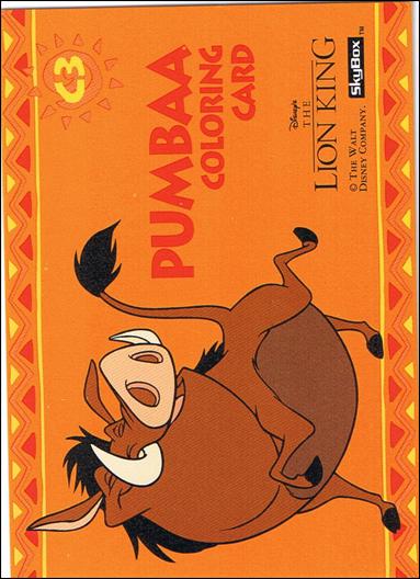 Lion King: Series 1 (Coloring Subset) card C3 Pumbaa Coloring Card