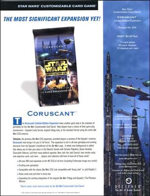 Star Wars: Coruscant Limited card 8 Dealer Ad Sheet