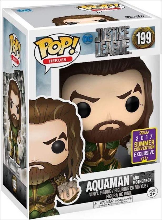 POP! Heroes figure 199-B Aquaman with Mother Box Summer Convention