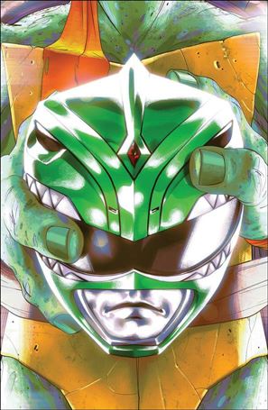 Mighty Morphin Power Rangers/Teenage Mutant Ninja Turtles issue 4-G Goni Montes 1:25 Green Ranger Helmet Cover