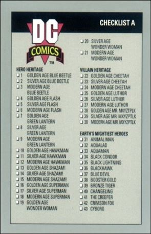 DC Cosmic Cards (Base Set) card 179 Checklist A