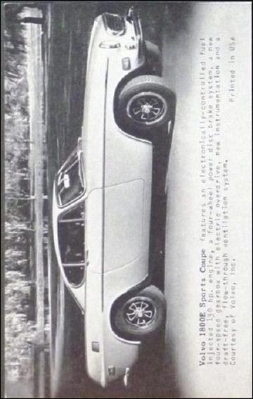 Sports Cars (1970) (Base Set) card 32 Volvo 1800E Sports Coupe