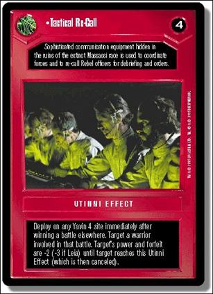 Star Wars: Premiere Limited (Base Set) card 71 Tactical Re-Call