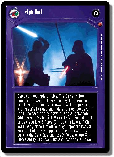 Star Wars: Cloud City Limited (Base Set) card 39 Epic Duel