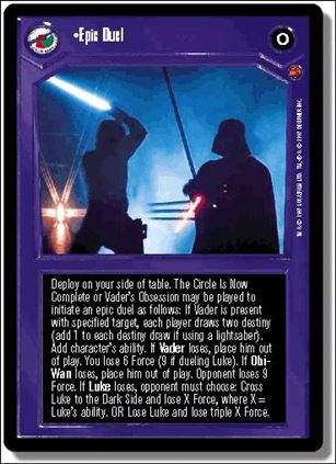Star Wars: Cloud City Limited (Base Set) card 39 Epic Duel