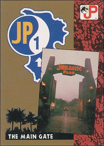 Jurassic Park (Base Set) card 9 The Main Gate/Visitor Center