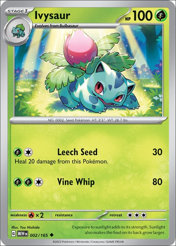 Pokemon: Scarlet & Violet - 151 (Base Set) card 002/165 Ivysaur