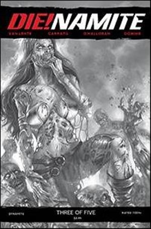 Die!namite issue 3-L Lucio Parrillo 1:10 Black & White Zombie Cover