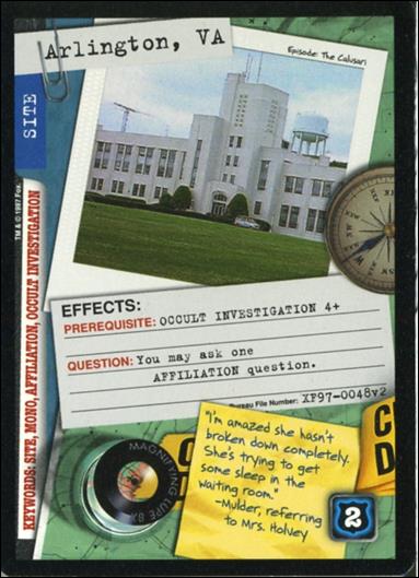 X-Files: The Truth Is Out There (Base Set) card XF97-0048v2 Arlington, VA