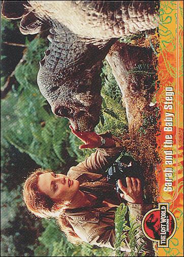 Lost World: Jurassic Park (Base Set) card 4 Sarah and the Baby Stego