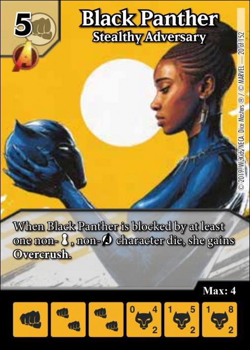 Marvel Dice Masters  Avengers Infinity Gauntlet card 20 Black Panther: Stealthy Adversary