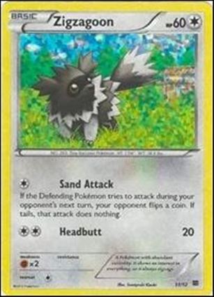 Pokemon XY: McDonald's (Promo) card 11 Zigzagoon