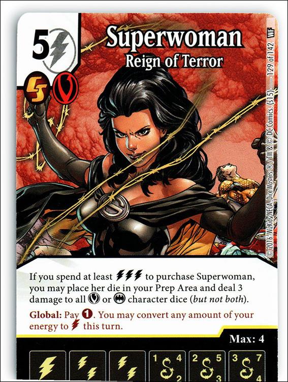 DC Comics Dice Masters World's Finest card 129 Superwoman: Reign of Terror