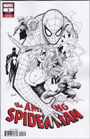 Amazing Spider-Man (2018) issue 1-E Greg Land Black and White Party Cover