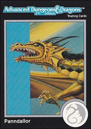 TSR 1991 Trading Cards Premier Edition Factory Set (Base Set) card 57 AD&D - Panndallor, Gold Dragon