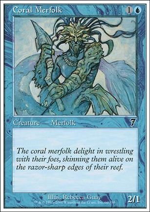 Magic the Gathering: 7th Edition (Base Set) card 66 Coral Merfolk