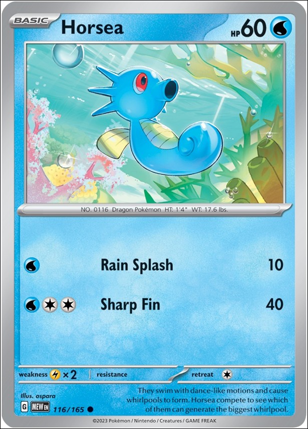 Pokemon: Scarlet & Violet - 151 (Base Set) card 116/165 Horsea