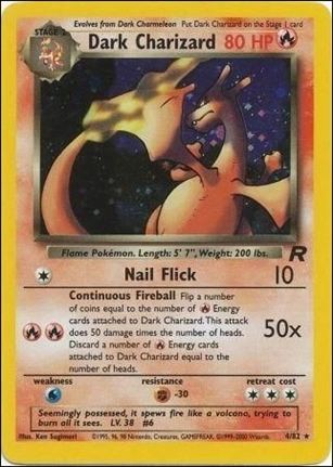 Pokemon: Team Rocket (Base Set) card 4-B Dark Charizard (Holo) - Unlimited
