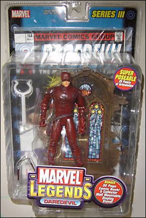 Marvel Legends (Series 3) figure 1 Daredevil (Clean Shaven w/ Blue Display Stand)