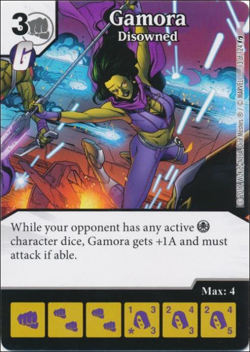 Marvel Dice Masters Guardians of the Galaxy  card 13 Gamora: Disowned 