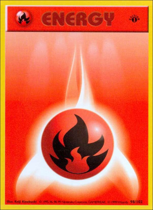 Pokemon (Base Set) card 98/102 Fire Energy (1st Edition) - Shadowless