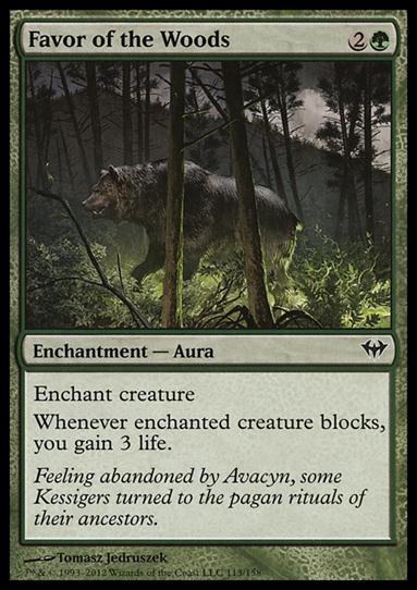 Magic the Gathering: Dark Ascension (Base Set) card 113 Favor of the Woods