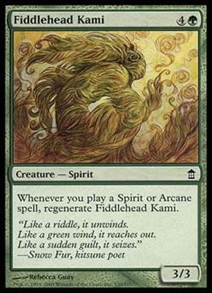 Magic the Gathering: Saviors of Kamigawa (Base Set) card 130 Fiddlehead Kami