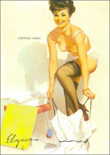 Elvgren's Calendar Pinups (Base Set) card 33 Stepping High