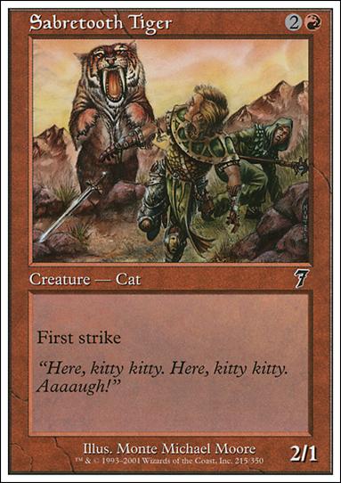 Magic the Gathering: 7th Edition (Base Set) card 215 Sabretooth Tiger
