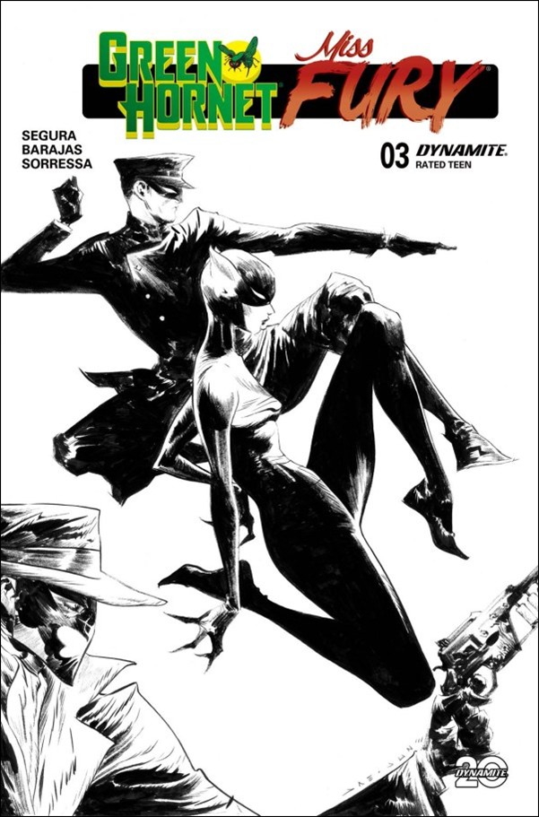 Green Hornet / Miss Fury issue 3-E Jae Lee B&W 1:10 Cover