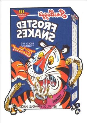 Wacky Packages All-New: Series 1 (Tattoo Subset) card 3 Frosted Snakes