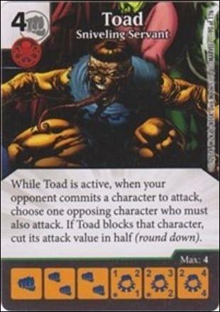 Marvel Dice Masters Uncanny X-Men  card 90 Toad: Sniveling Servant 