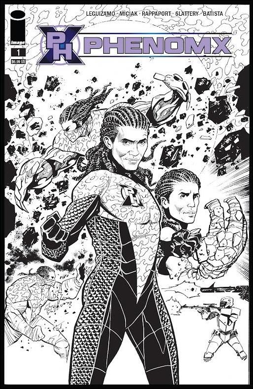 PhenomX issue 1-C Jim Muniz 1:10 Black & White Cover
